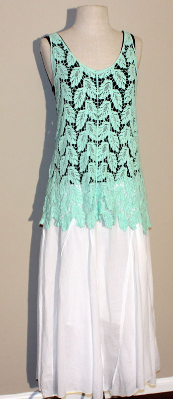 100% Cotton Crochet Tank - Mint